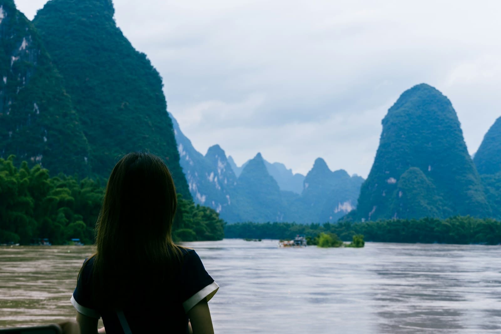 Karst mountains beside the Li River near Guilin