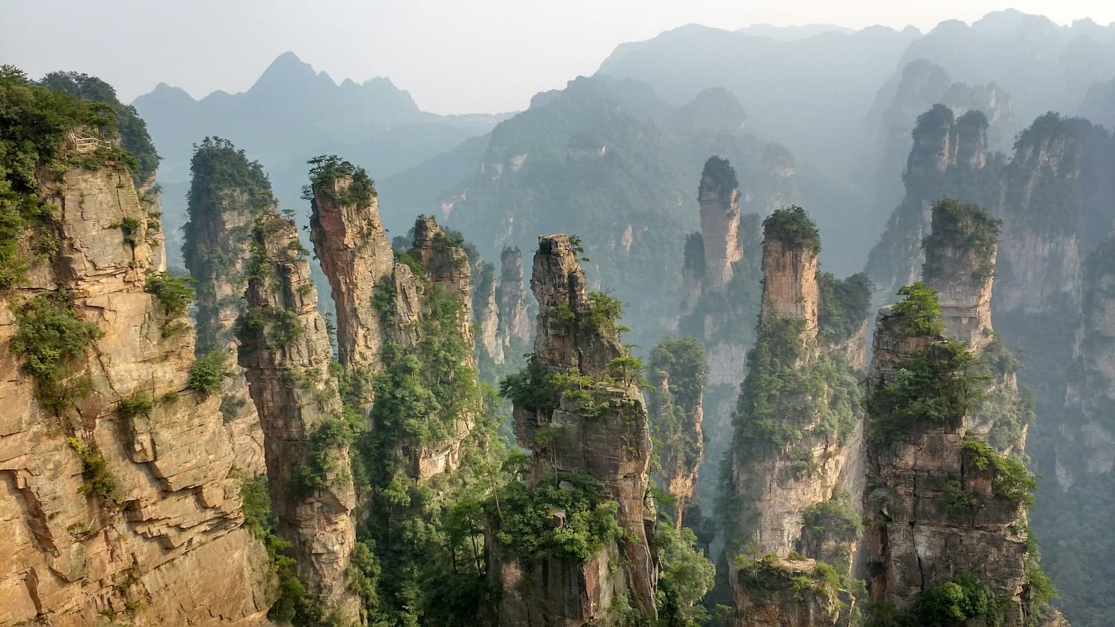 Sandstone mountain pillars in Zhangjiajie