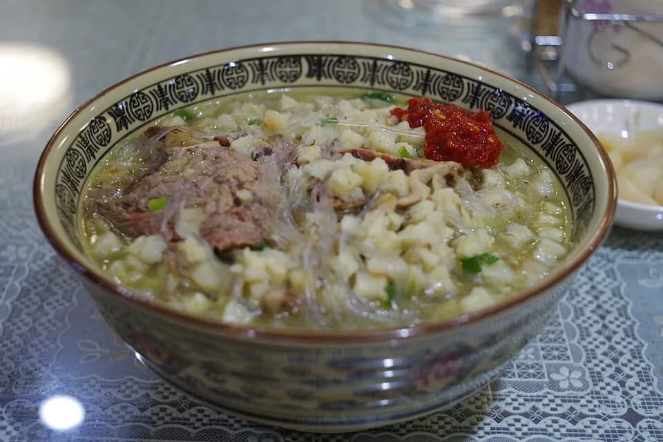 Lamb paomo soup with torn flatbread